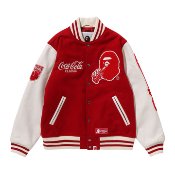 BAPE x Coca-Cola Varsity Jacket 'Red'