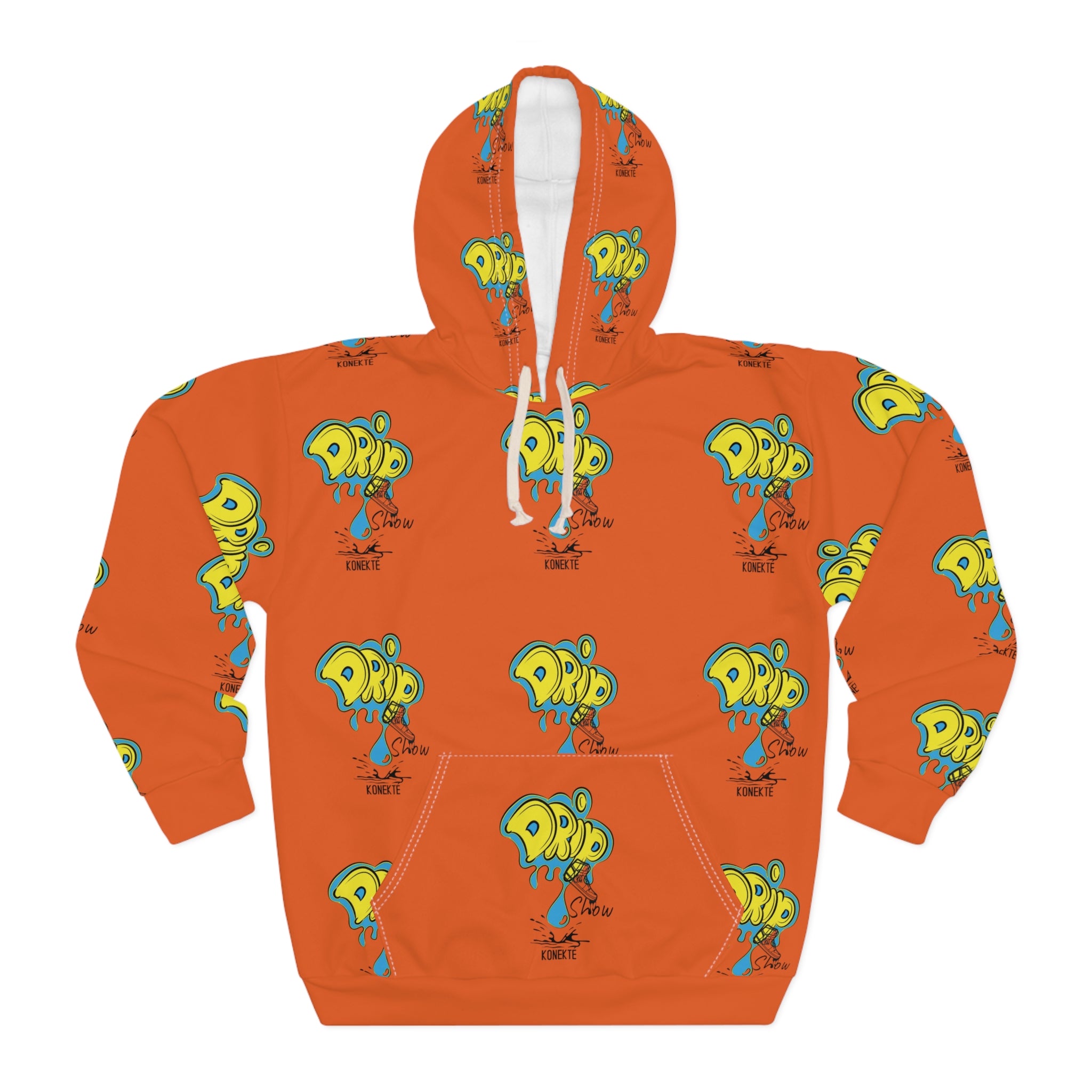 Unisex Pullover Hoodie ORANGE (AOP) _ DSK