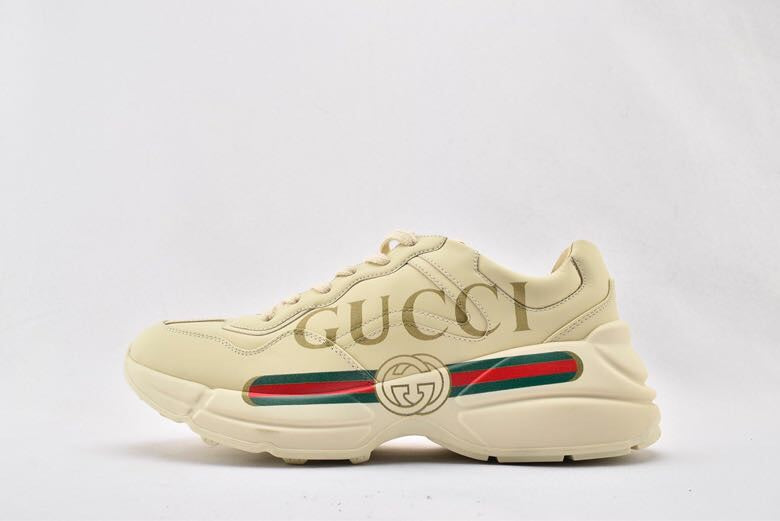 GUCCI Rhyton logo-print leather sneakers