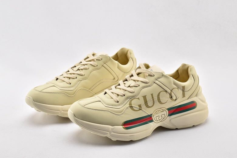 GUCCI Rhyton logo-print leather sneakers