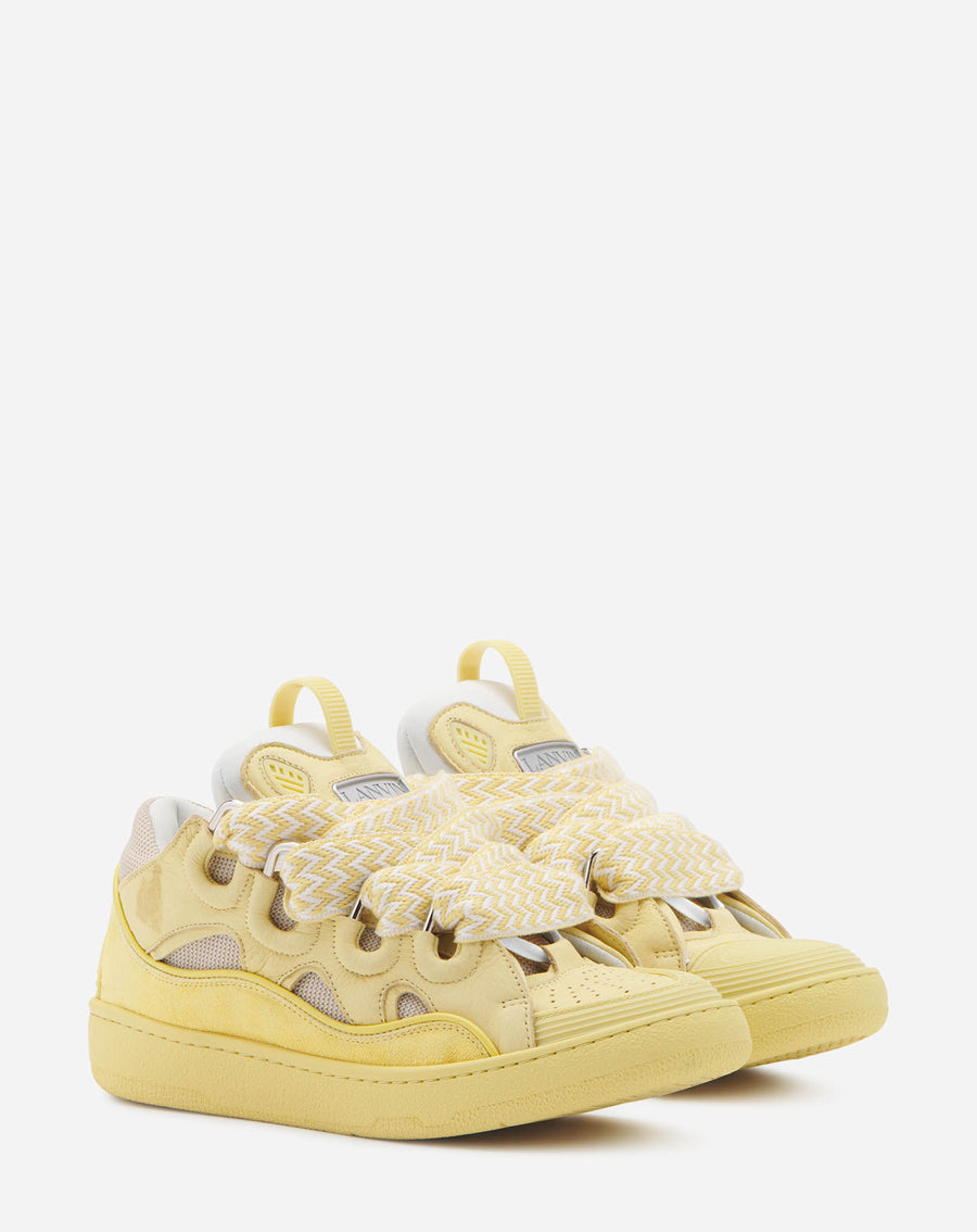 LANVIN -  LEATHER CURB SNEAKERS