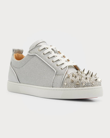 CHRISTIAN LOUBOUTIN - Men's Louis Junior Spiked Glitter Sneakers