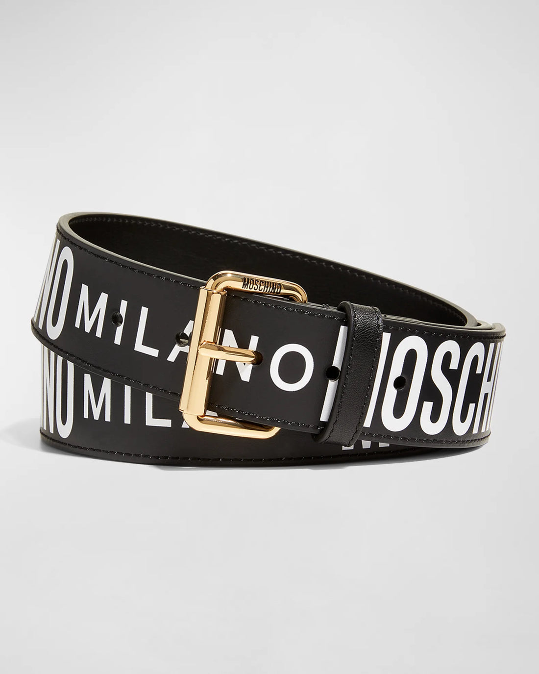 Moschino Men's Leather Logo Belt