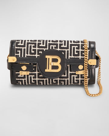 Balmain BBuzz 23 Wallet on a Chain in Monogram Jacquard