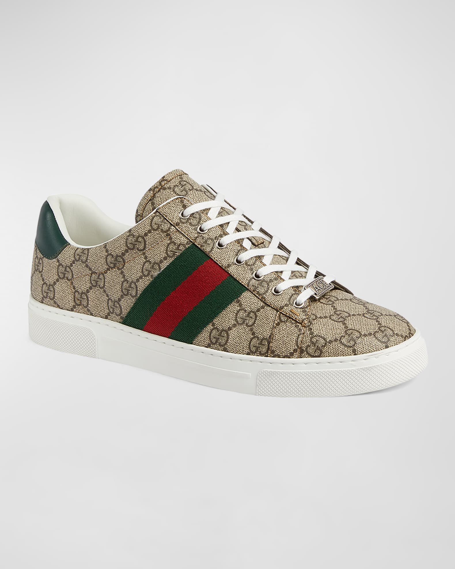 Gucci Men's Gucci Ace Low-Top Sneakers with Web